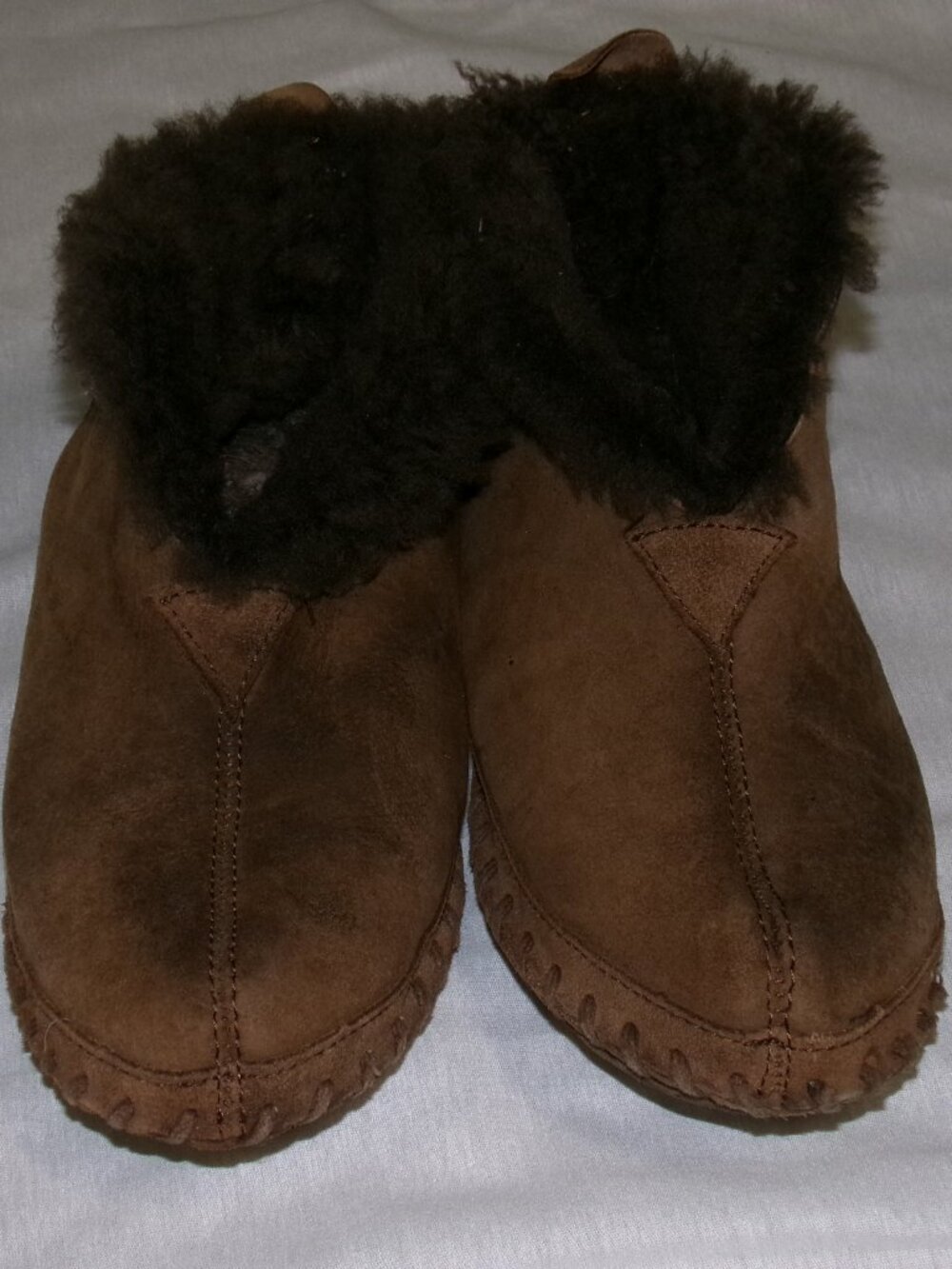 L L Bean Wicked Good Winter Slippers Women's sz 8 Brown Leather Sheepskin 105120